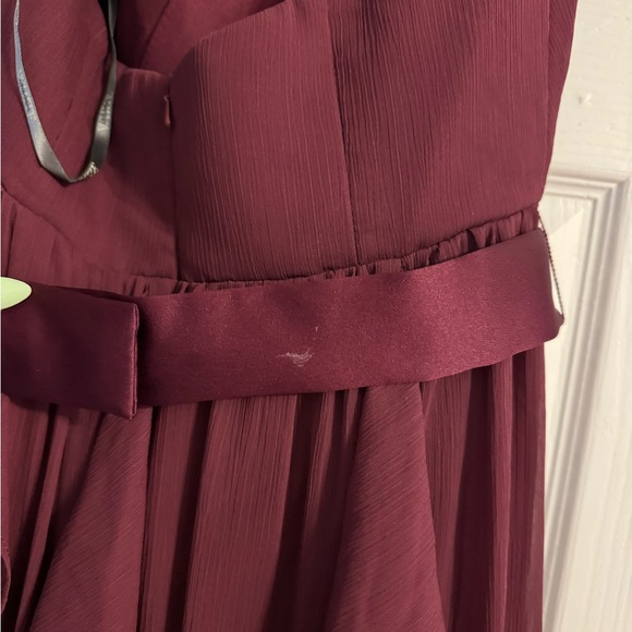 WHITE by Vera Wang halter chiffon bridesmaid dress in Wine - Picture 4 of 8